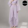 Women's Classical Chinese Dance Bell Sleeve Top - Sheer, Long Sleeve, Body Shaping Dancewear for Adults