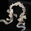 Elegant Lace Pearl & Crystal Ribbon Headband for Women - Fashion Performance Photography Hair Accessory
