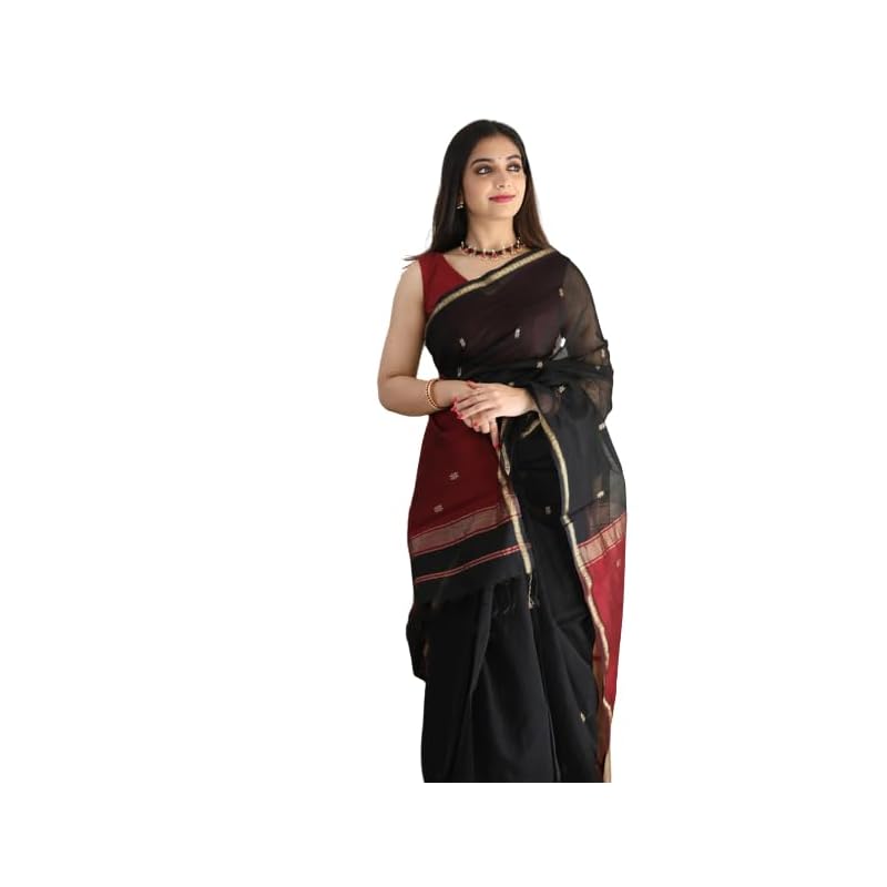 Flosive Women' Cotton Woven Soft Silk Saree With Blouse Piece ( Barry)