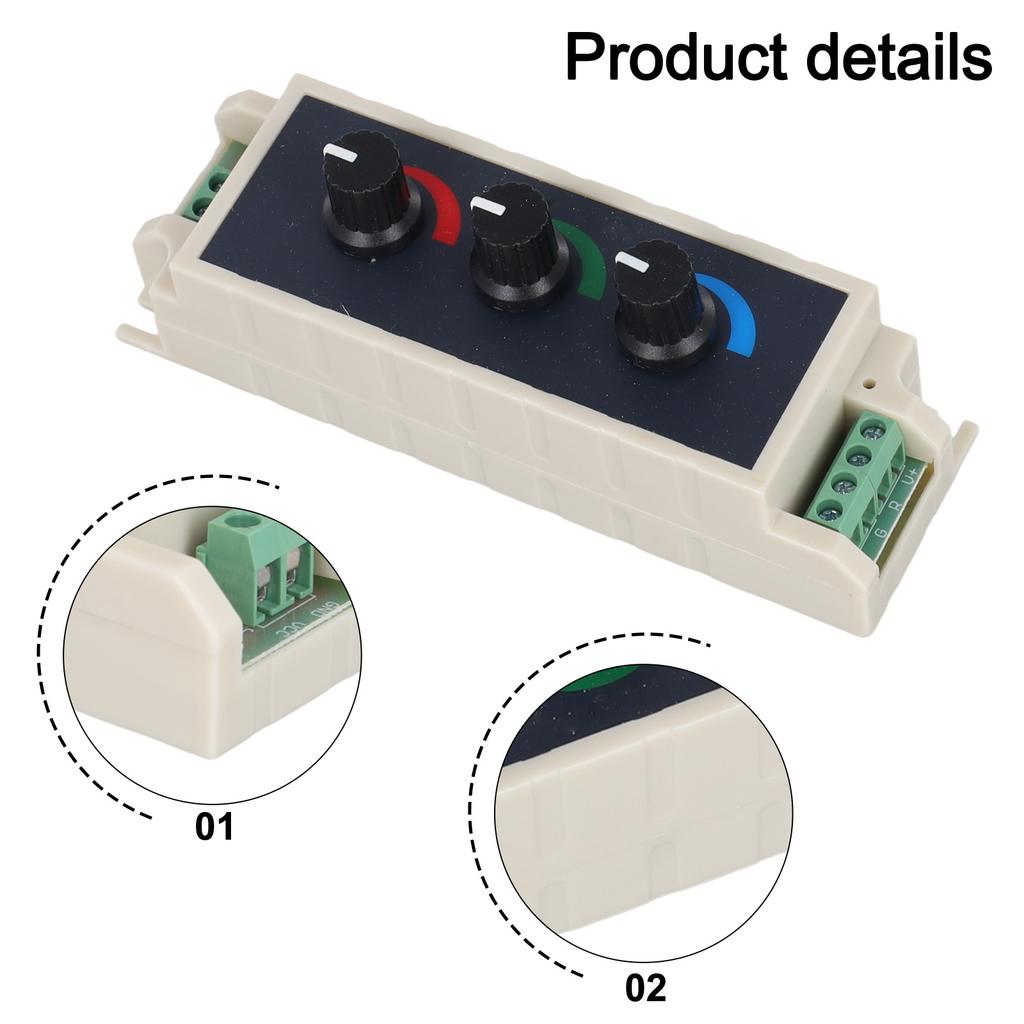 DC12V24V For RGB LED Dimmer Controller 3 Loop Output for Color Changing Lights Effortless Brightness Adjustment
