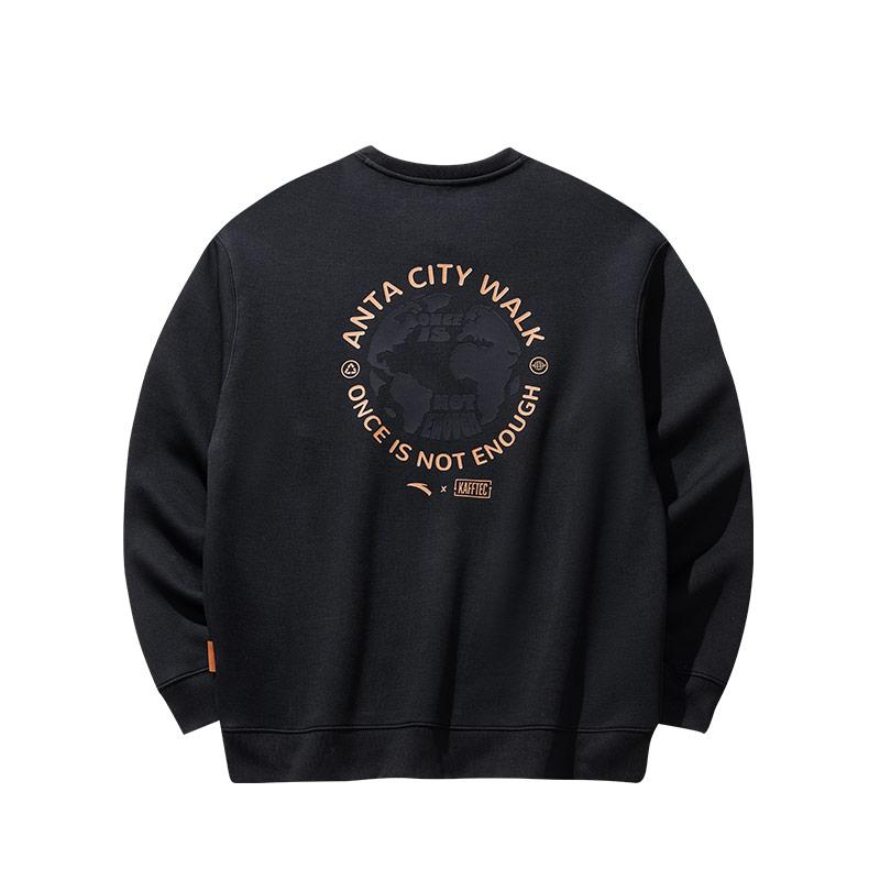 Anta X Kafa Collaboration Casual Comfortable Pullover Sports Hoodie Unisex Hoodies Black 172517702-3