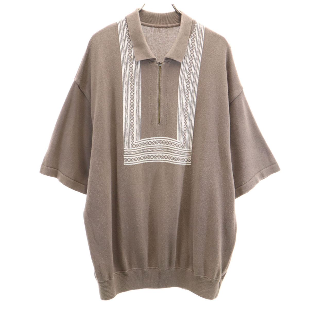 

crepuscule Сделано в Японии Три четверти рукава Поло из трикотажа на молнии до половины 3 Мужское Б/у