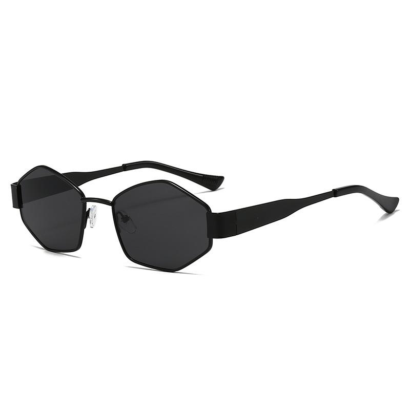 

1/2/5Pieces/Set Of Sunglasses Fashion Hexagon Sun Glasses Men Women Trendy Metal Accessory Eyewear Outdoor Cycling Eyeglasses As picture чорний