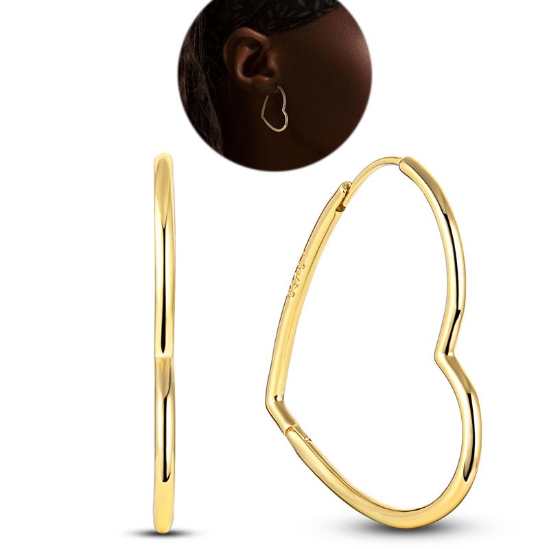 925 Sterling Silber Herz Ohrringe Passen Charms Creolen Für Frauen Mädchen Stecker Ohrringe Feiner Schmuck Geschenke