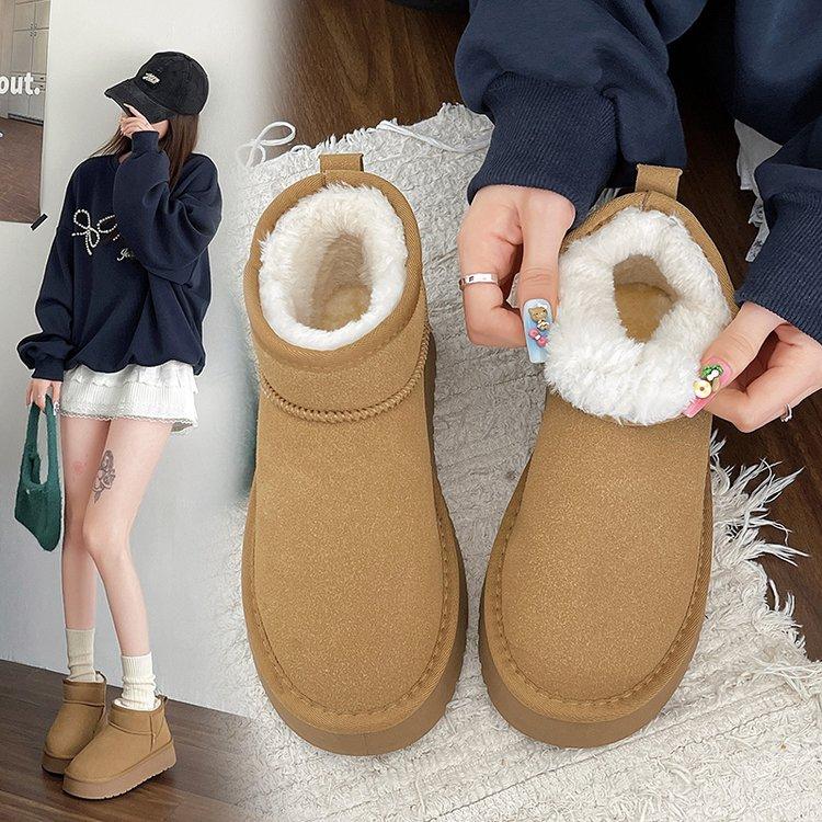 2025 New Women Snow Boots Casual Slip-on Botas Mujer Plush Warm Home Cotton Shoes Classic Winter Thick-soled Women's Ankle Boots