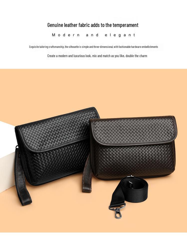 Borsa a Tracolla Messenger in Pelle a Rete Trendy - Borsa a Spalla Quadrata Piccola alla Moda