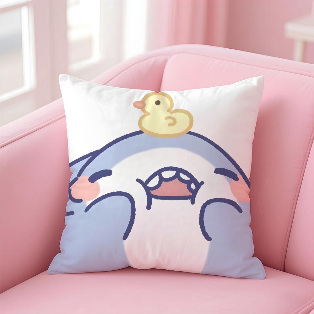 F-Fat S-Shark Cushion Cover Home & Car Multi-Scene Pillow Cover - Reversible, Soft & Durable for Daily Use
