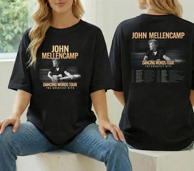 John Mellencamp Tour 2026 Shirt, John Dancing Words Tour 2026 Unisex T shirt S-5 XXL