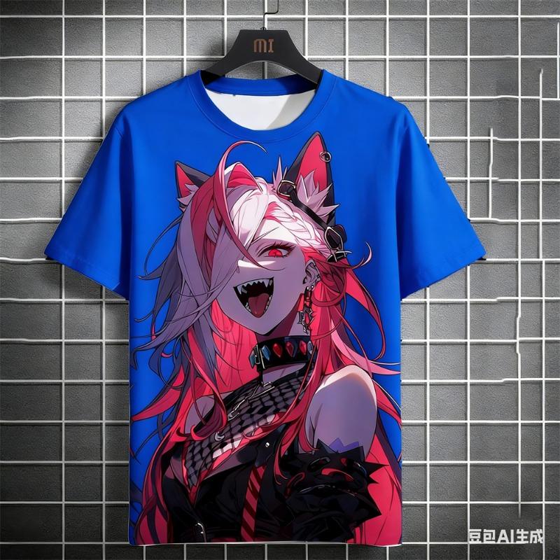 Summer Men's Women's T-Shirts 3D anime girl pattern printing gifts for man casual home graphic t shirts