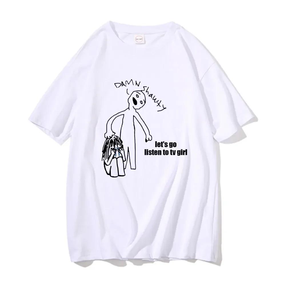 TV Girl Tshirt Unisex French Exit Album T-shirt Gift for Indie Music Fan Tee Lovers Rock Simple Drawing Music Band Graphic Shirt