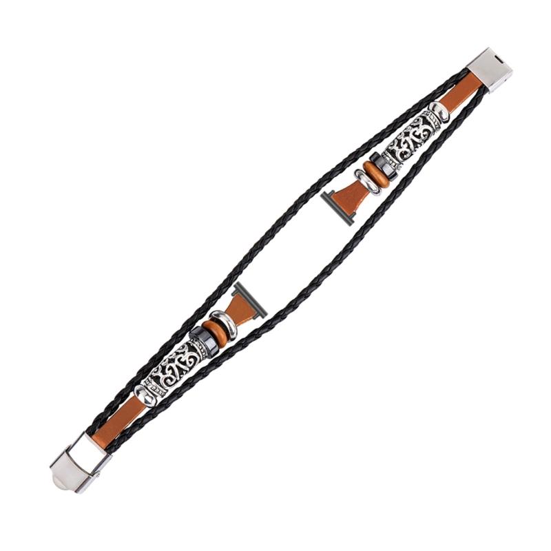 18/20/22mm Bohemský řemínek pro chytré hodinky Ručně vyráběné korálky a PU kůže Řemínek pro univerzální nositelná zařízení