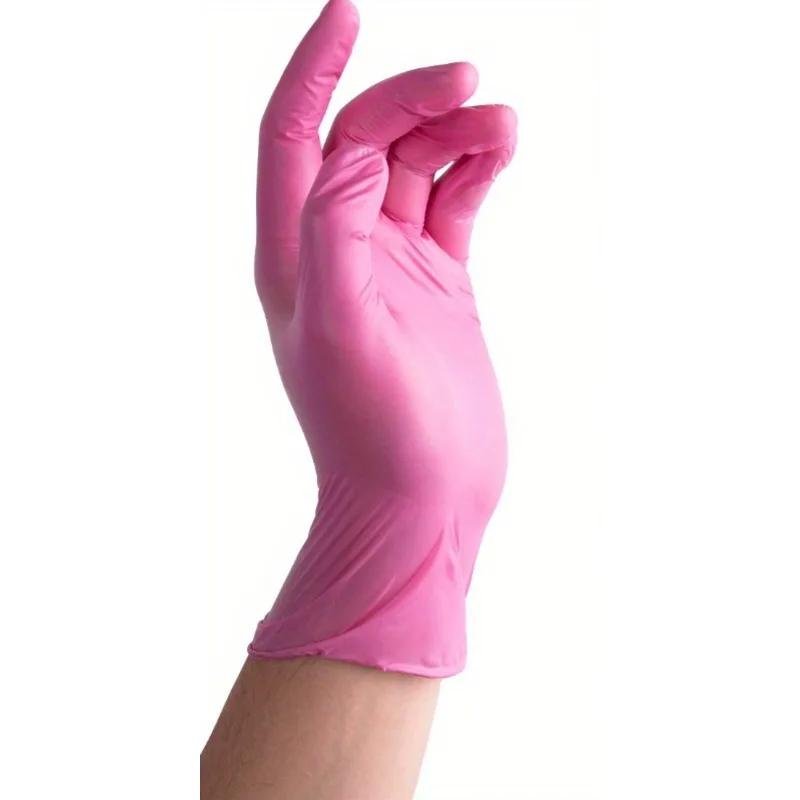 

100/50/20 шт. Розовые нитриловые перчатки для уборки, кухонные перчатки для мытья посуды, для окрашивания волос, для татуажа, бытовые принадлежности 1pcs-L розовый