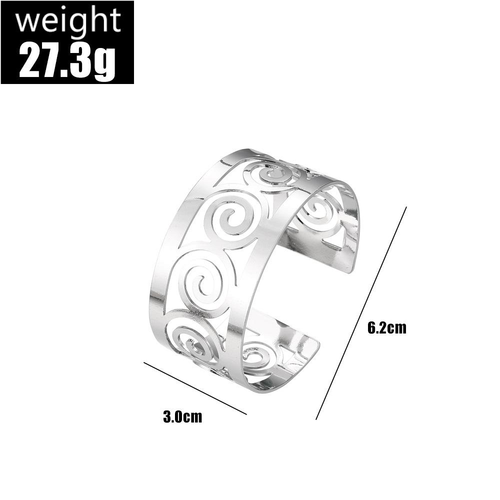 Handicraft Personality Punk Jewelry Spiral Pattern Hollow Opening Bracelet Tide Bracelet