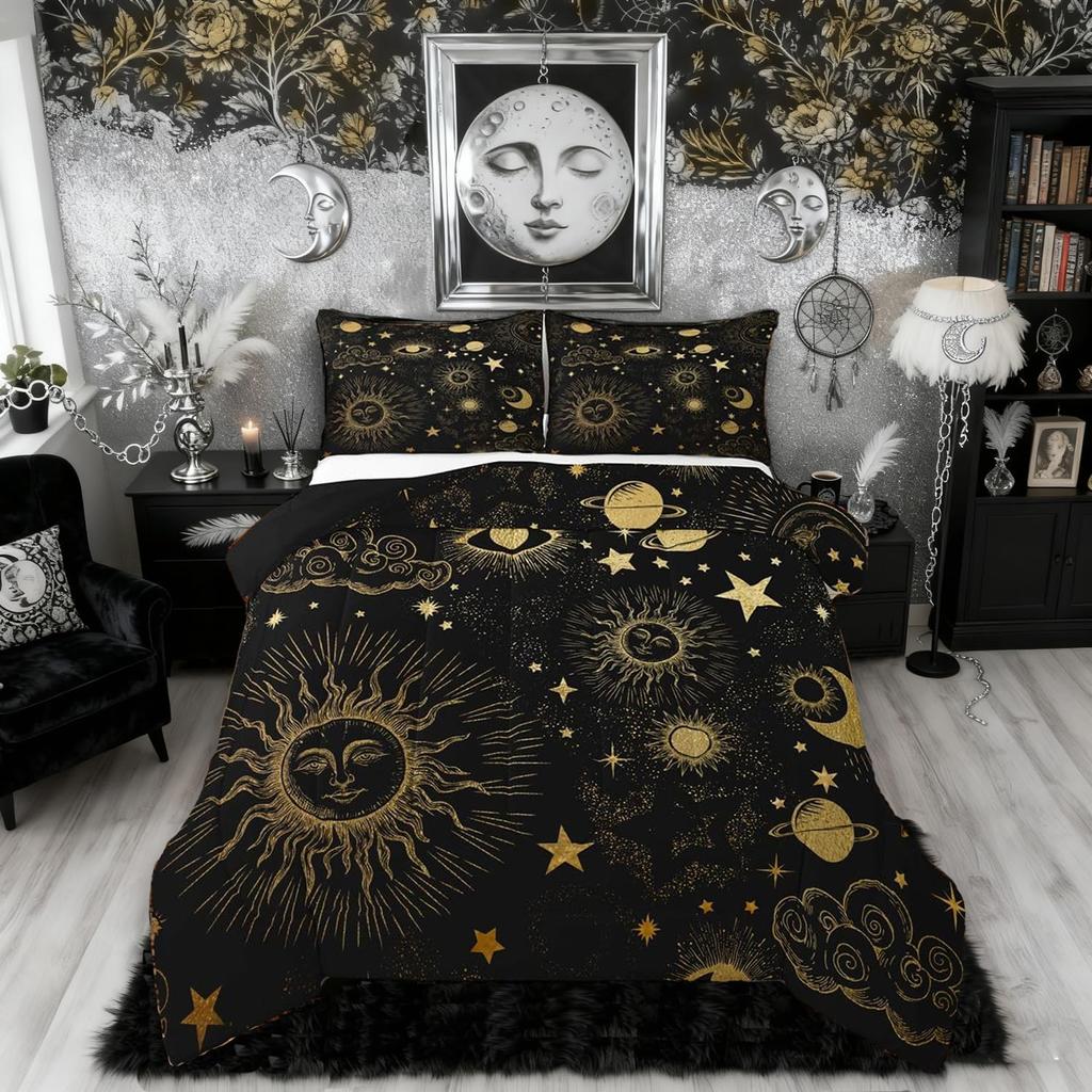 Butterfly Dream Catcher Comforter Set for Kids Teens Girls, Mandala Feather Bedding Down Comforter Twin Size, Bohemian Duvet Insert, Galaxy