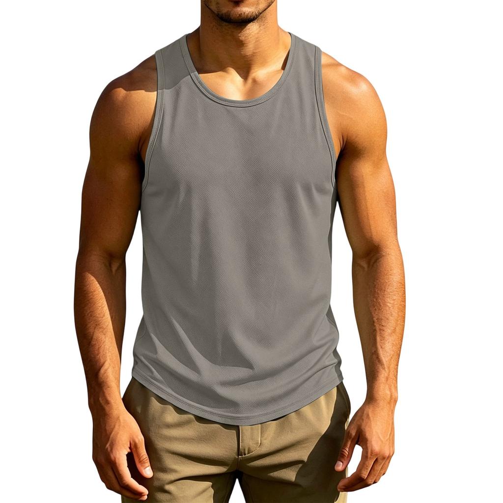 Men's Sleeveless Tank Top Lightweight Athletic Fitness Quick Dry Breathable Muscle Shirt Summer Workout Gym Vest