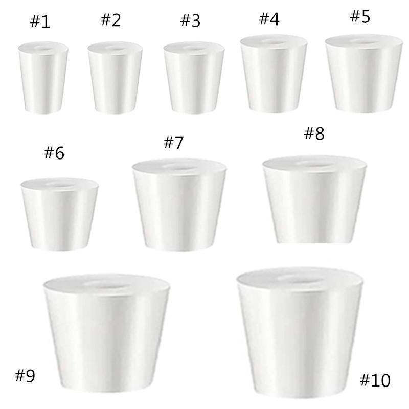 Silicone Rubber Tapered Plug With Hole Food Grade Rubber Stopper for Fermentation Barrel Airlock Valve Brew for Home Beer Bre 7