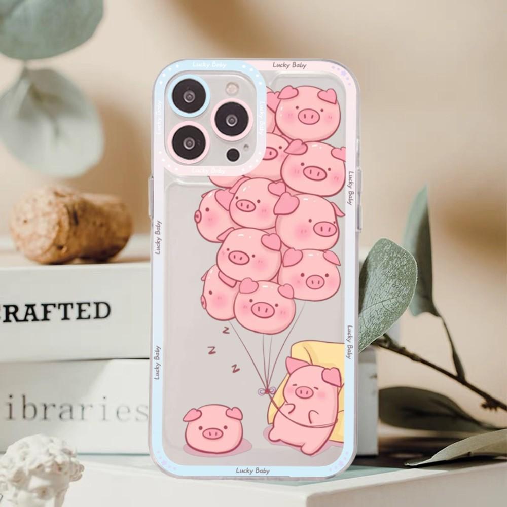 Niedliche Cartoon-Schwein-Telefonhülle für Redmi 7 8 9 A für Redmi Note 5 7 8 9 10 11 Pro Max 4G 5G Funfas