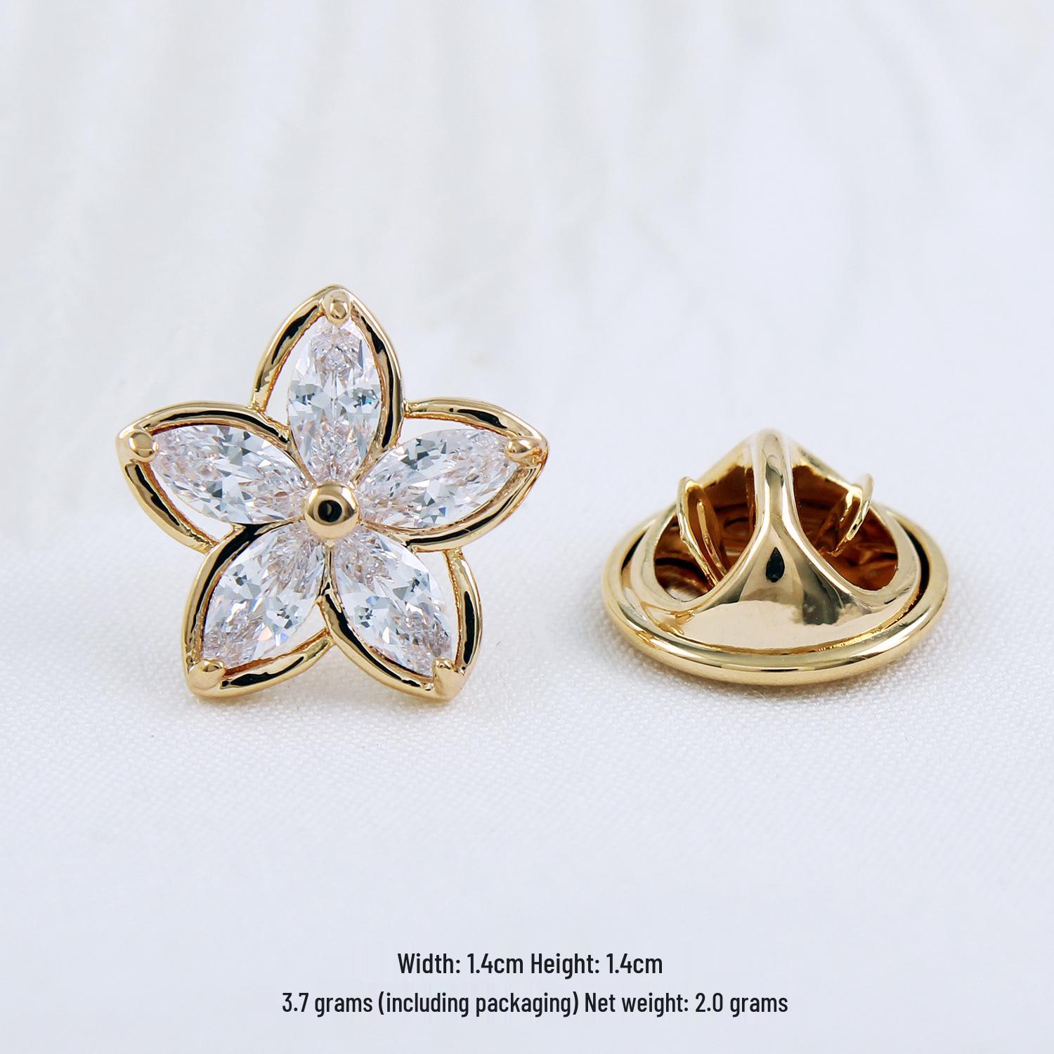 Elegant Micro-Inlaid Zirconia Snowflake Brooch for Women - Exquisite Versatile Lapel Pin with Secure Anti-Exposure Buckle