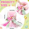 Easter Tree Topper Handmade Bunny Ears Tree Topper Hat Artificial Ornaments Easter Party Decorations Welcome Door Sign Spring