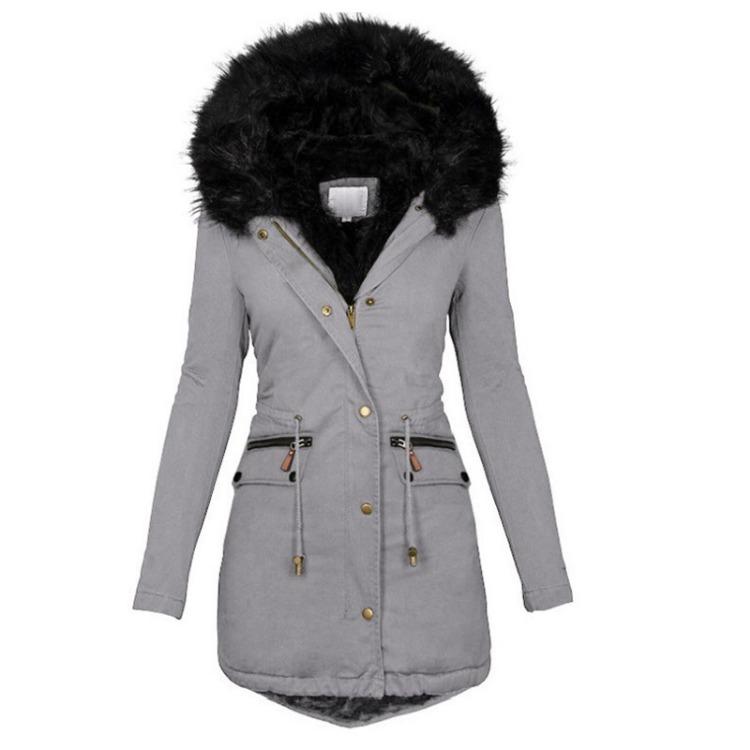 Women's Fashion Fleece Hooded Coat Lamb Wool Cotton Padded Warm Winter Coat