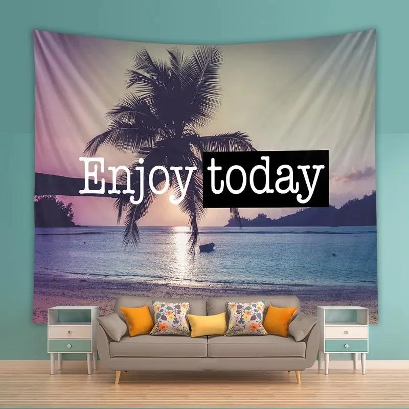 Простой пейзаж Океан Фон Гобелен Спальня Гостиная Гобелен Украшения Дома Настенный — фото 8