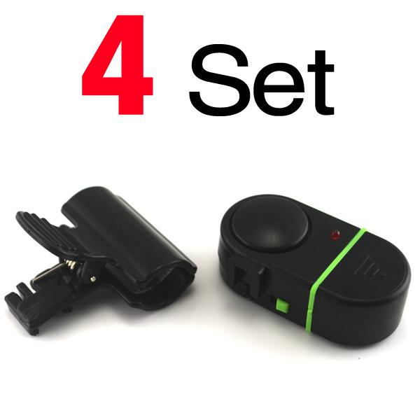 MNFT 4X Allarme Sonoro Elettronico per Abboccata di Pesce Campanello Canna da Pesca con Luce LED Nuovo Arrivo