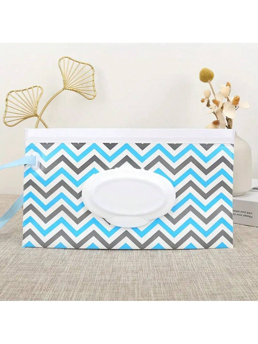 

1pc Reusable Wet Wipes Dispenser Box, Portable Wet Wipes Holder, Travel Wet Wipes Case, Christmas, Halloween. синій