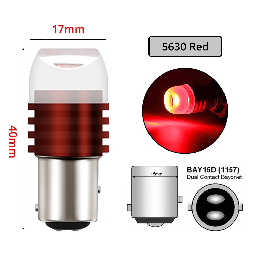 1pc 1156 BA15S 1157 BAY15D Red Strobe Lamp 5730 DC 12V Parking Reverse LED Trunk Bulb Car Brake Turn Signal Tail Flashing Light