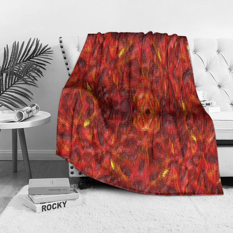 Patterned Blanket Red Geometric Print Throw Blanket Sofa Bed Bedding for Kids Teens Adults Decorative Gift