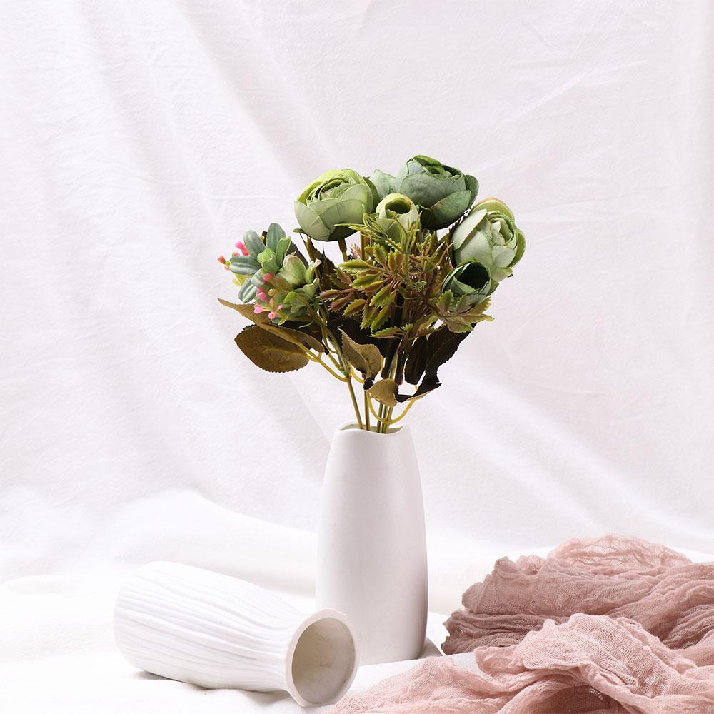 DIY Handmade Party Supply Home Decor Artificial Flower Fake Daisy Bridal Bouquet Silk Tea Rose
