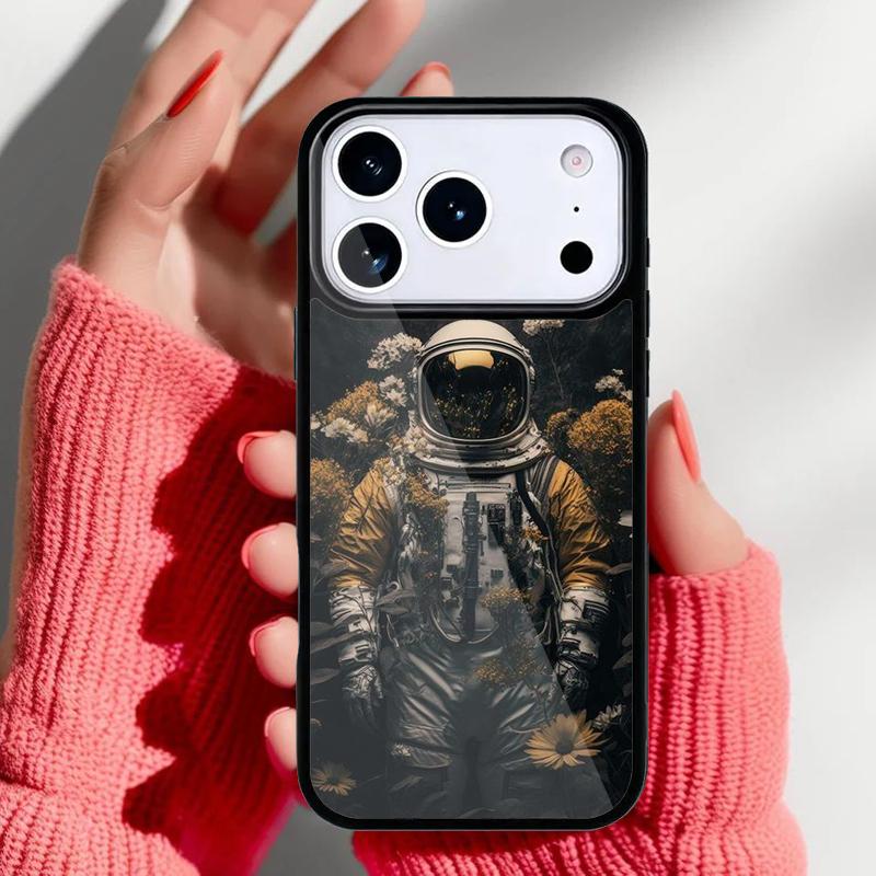 Creative Astronaut Phone Case for iPhone 17 16 15 14 13 Pro Max Back Cover for 12 11 Pro Coque