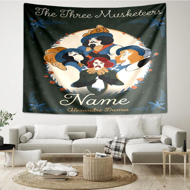 Custom Name The Three Musketeers Print Tapestry, Backdrop, Easy Setup, Ideal for Bedroom, Office & Living Room, with Aesthetic Wall Hanging Decor.