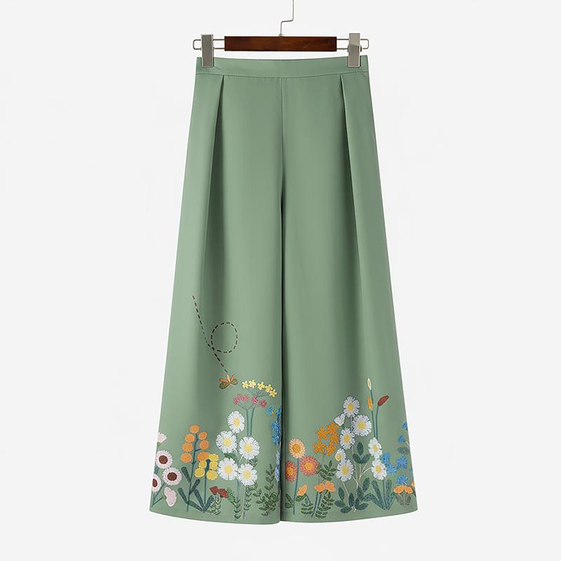 

ZANZEA Женские летние свободные повседневные брюки с цветочным принтом 5XL зелёный