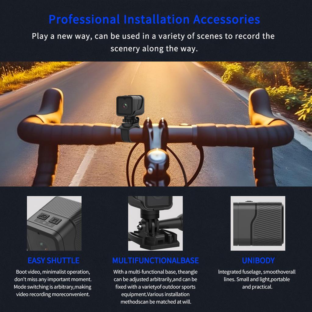 1080P Camera Cycling Camera Sports with 150 degrees Wide Angle Lens WiFi Built in 900mAh Battery for Outdoor Activities
