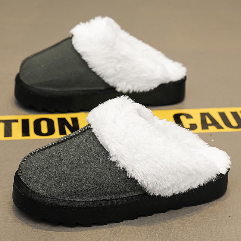 Moda Inverno Leggere Tinta Unita Antiscivolo Resistenti all'Usura Velluto Calde Pantofole Casual Mezzo Supporto Cotone Pantofole 36-43