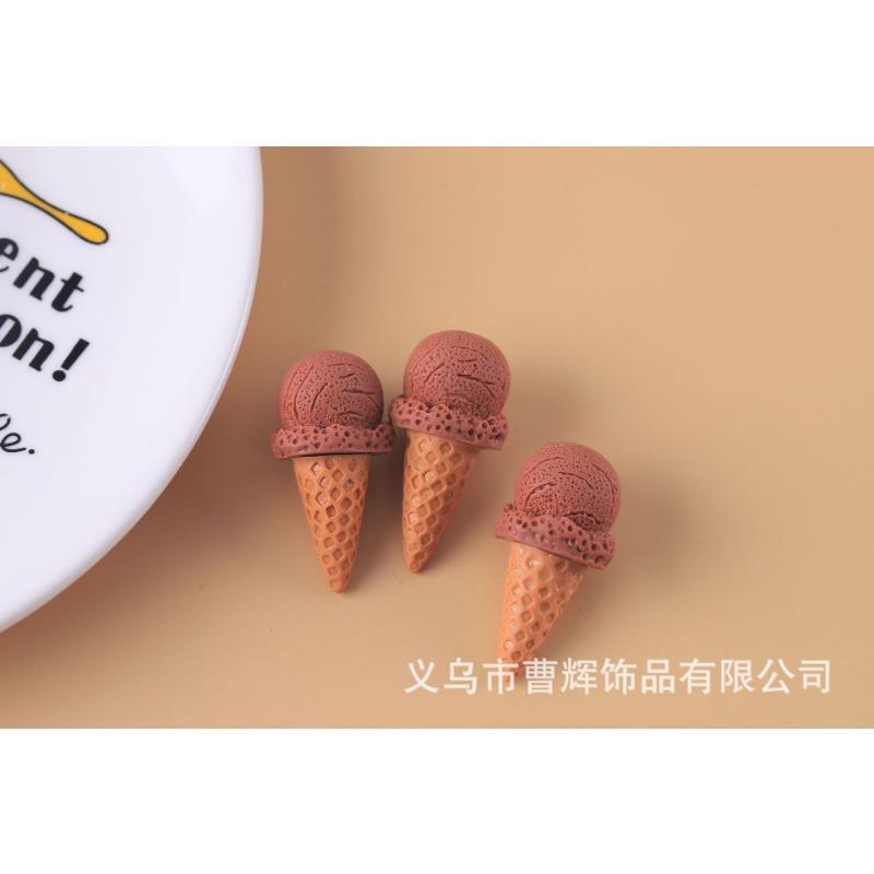 D Simulation Ice Cream Cone Resin Diy Pendant For Keychain Phone Chain