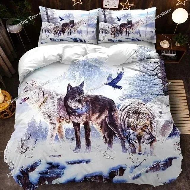 3D Animal Printed Duvet Cover Set Bedclothes Owl Pattern Bedding Set Quilt Cover With Pillowcases Queen King Size Bedroom Decor