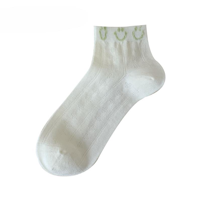Female Spring and Summer Thin Small Fresh and Comfortable Smiling Face Lace Breathable Hollow Boneless Socks