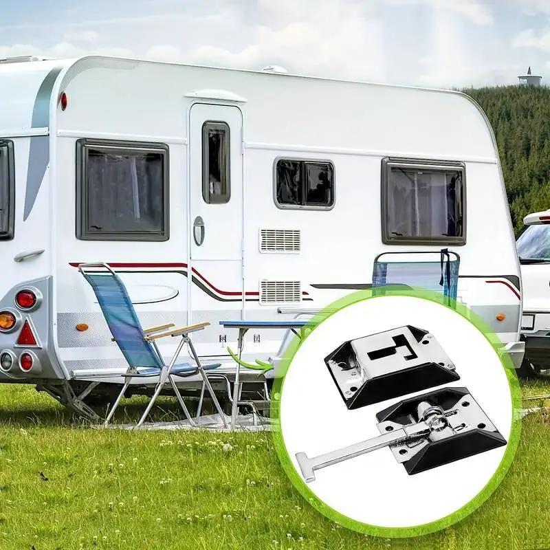 RV Catch Holder Hardware T Style Entry Door Latch for Commercial Vehicle Cargo Haulers Travel Trailers Motorhome Containers