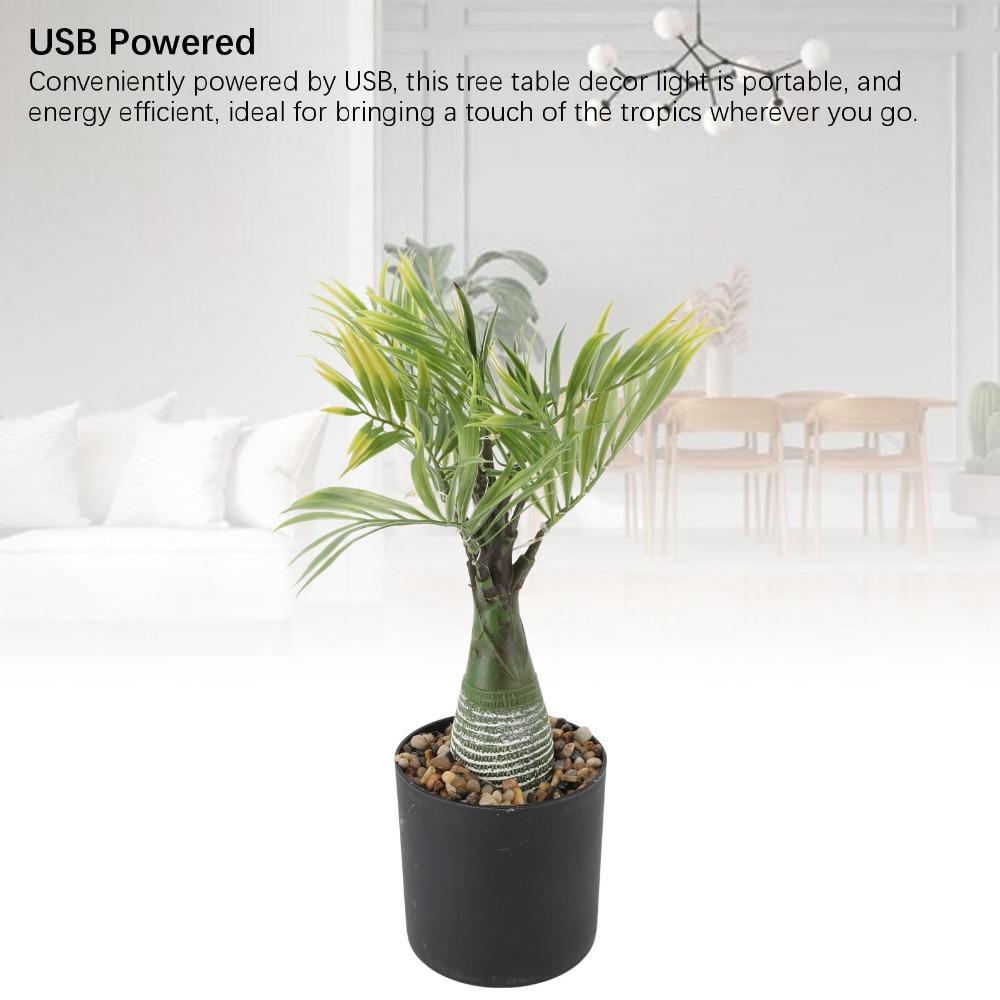 USB Powered LED Palm Tree Lamp Light Up Design Lighted Palm Tree Ornament  Office Table