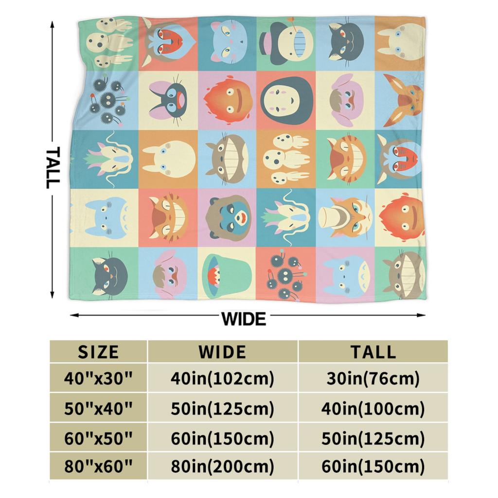 Japanese Blanket T-Totoros Travel Flannel Throw Blanket For Couch Bed Soft Custom DIY Quality Bedspread Gift Idea