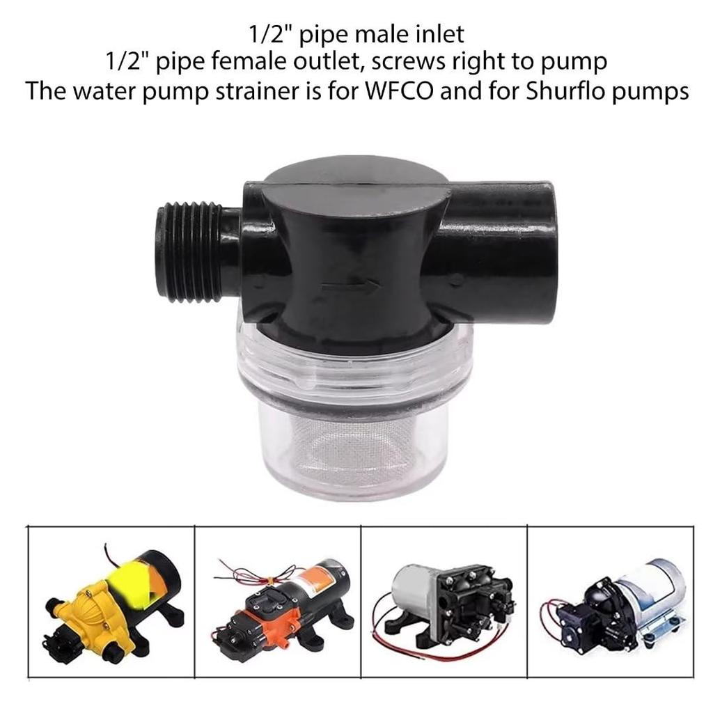 1/2" RV Water Pump Strainer Camper (Marine) Freshwater Strainer Replace for Model 15-085-00 by Acupress