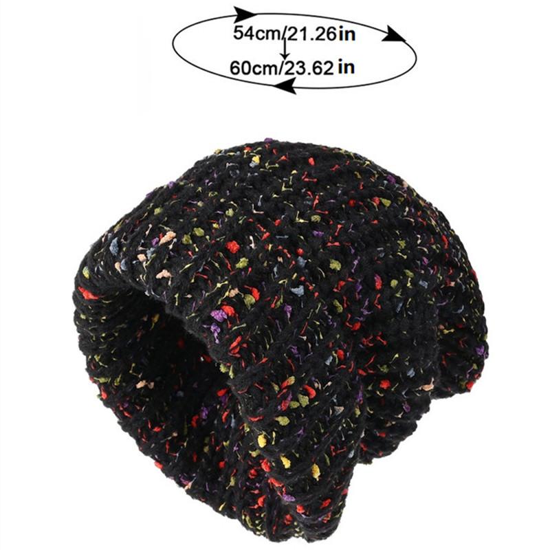 Trendy Mixed Color Slouchy Beanie Classic Coldproof Warm Skull Cap Thick Knit Hats Beanies For Women Autumn & Winter
