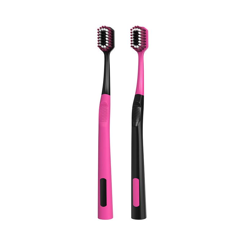 Black Powder Convex Soft Bristled Toothbrush, Suitable for Couples Traveling,going To School, Postpartum Cleaning Oral Hygiene