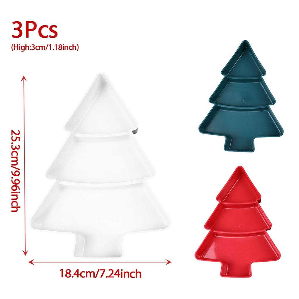 Christmas Tree Plastic Tray Merry Christmas Decorations for Home 2025 Navidad Natal Xmas Dessert Snack Pallets Ornament New Year
