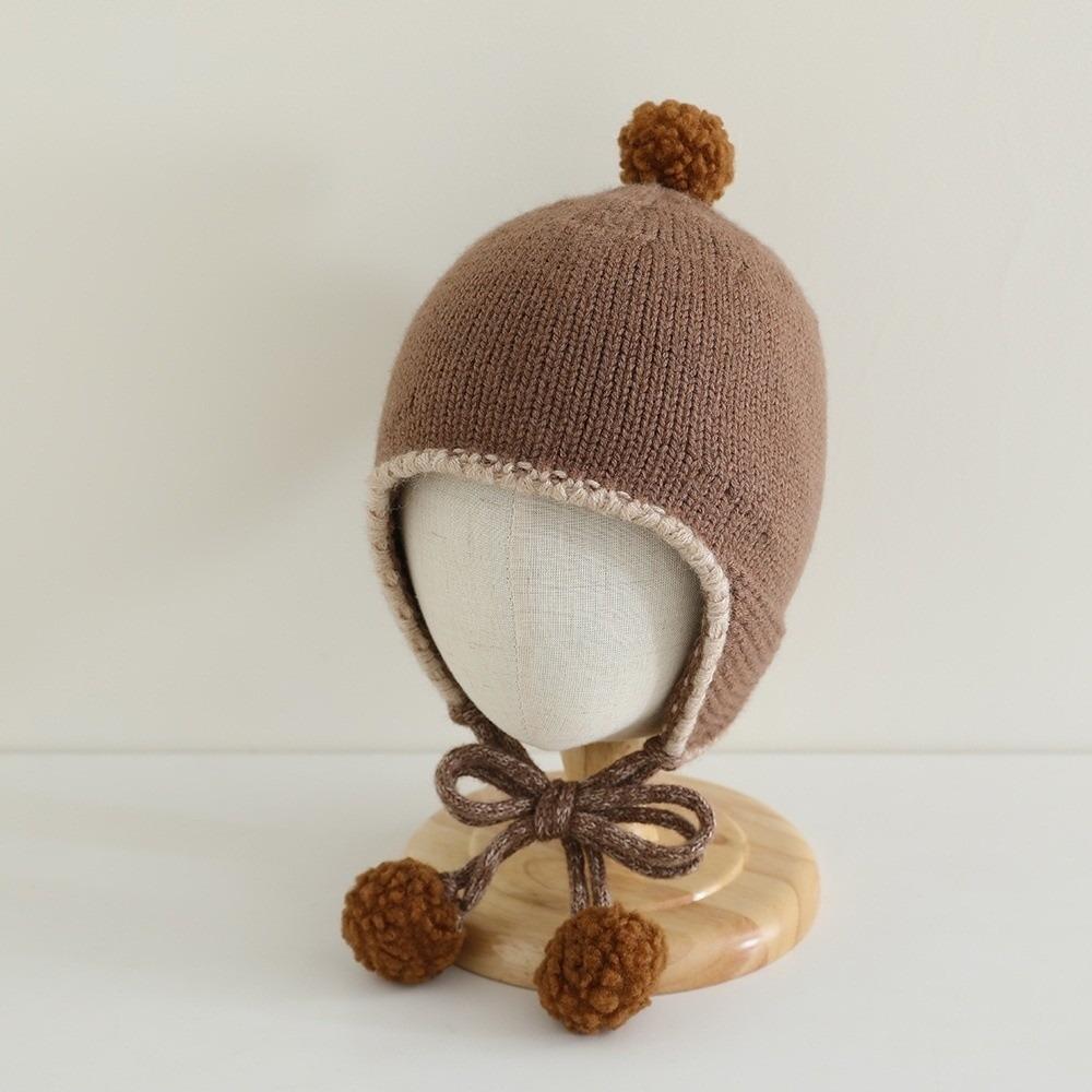 Winter Baby Beanie Cap Tassel Ear Protection Hat Sweet Baby Knitted Cap  Kids