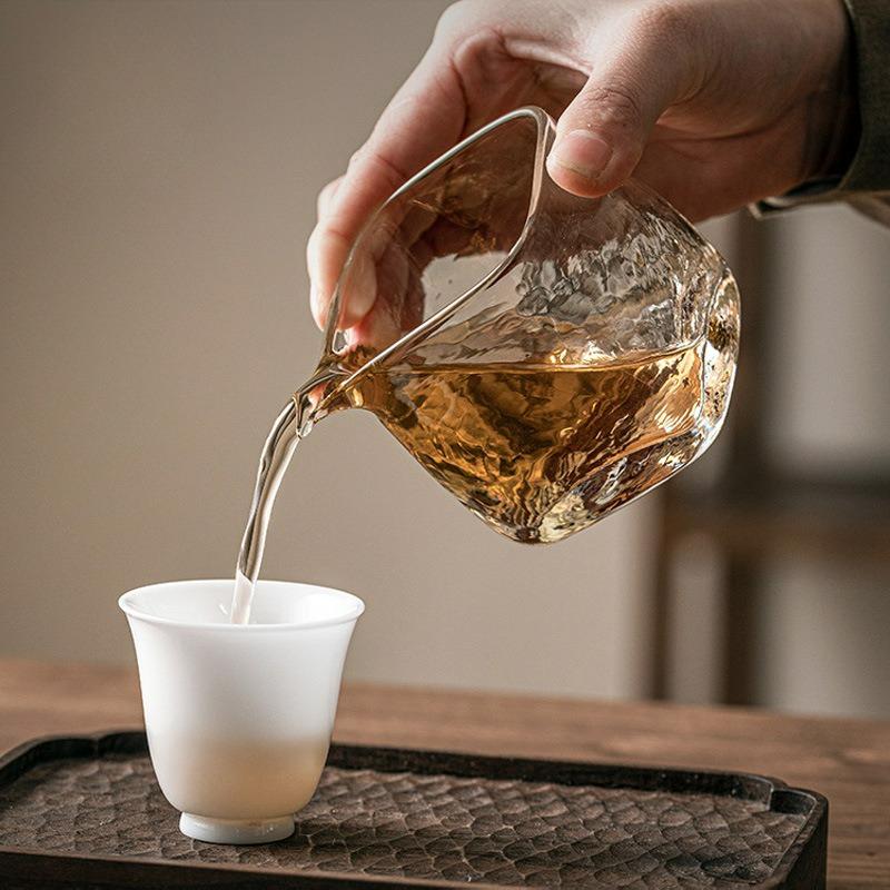 Glass Fair Cup Heat Resistant Handmade Hammer Tea Dispenser Chahai Home Decoration Kungfu Teacup Ceremony Teaware Accessories