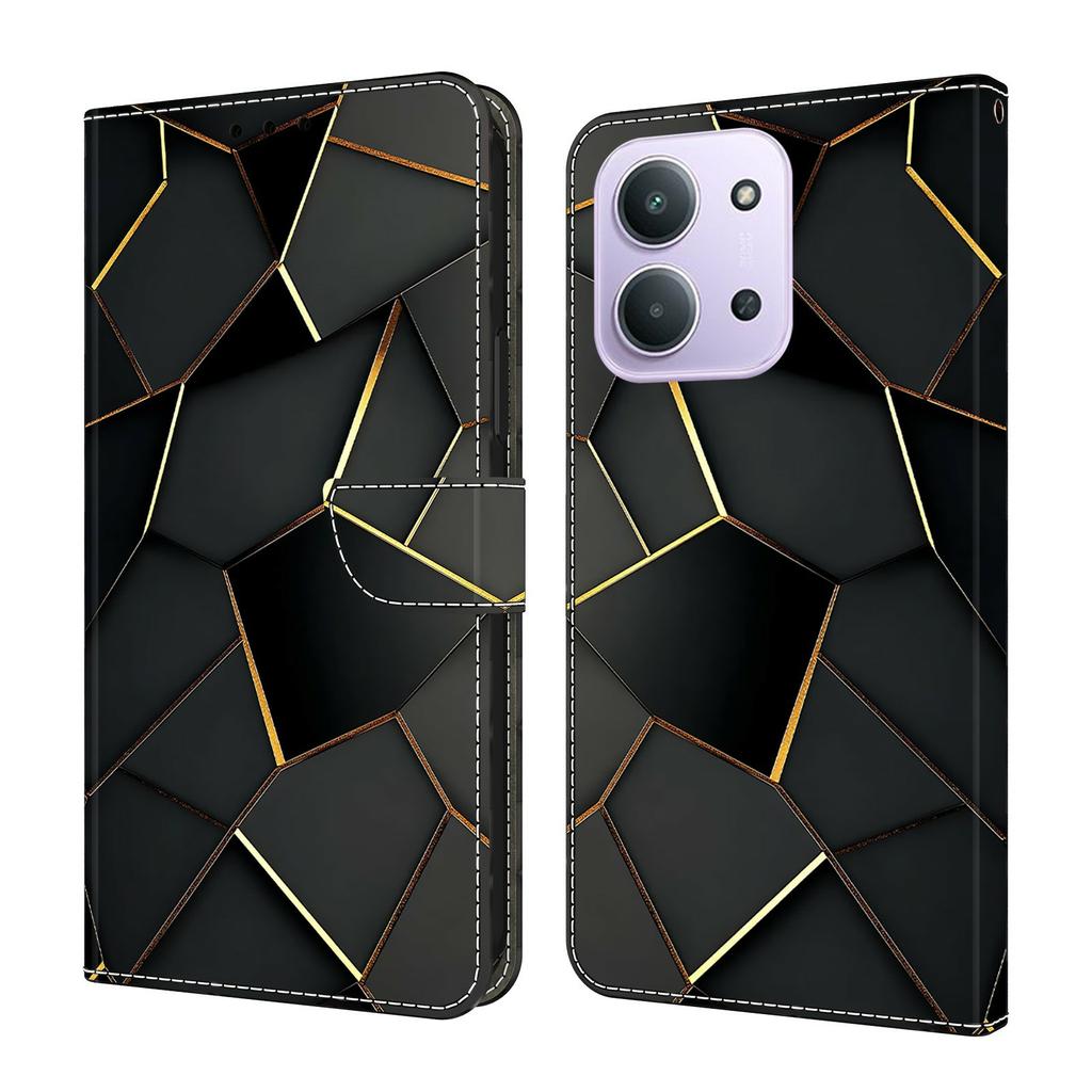 Portemonneehoesje Voor Xiaomi Redmi 15C 5G (EU) (173 mm) / 15C 4G (EU) (173 mm) / Poco C85 4G (173 mm) Opvouwbare Stand Patroon Print Leer Flip Telefoonhoesje