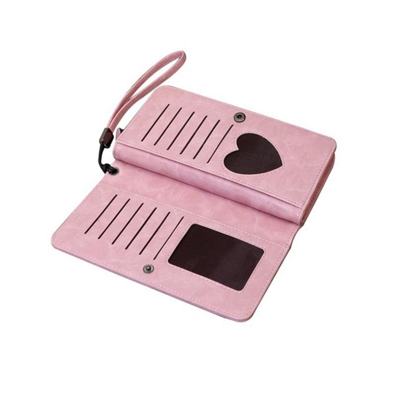 Women's Luxurious Leather Zipper Long Wallet With Large Capacity And Hasp Handbag