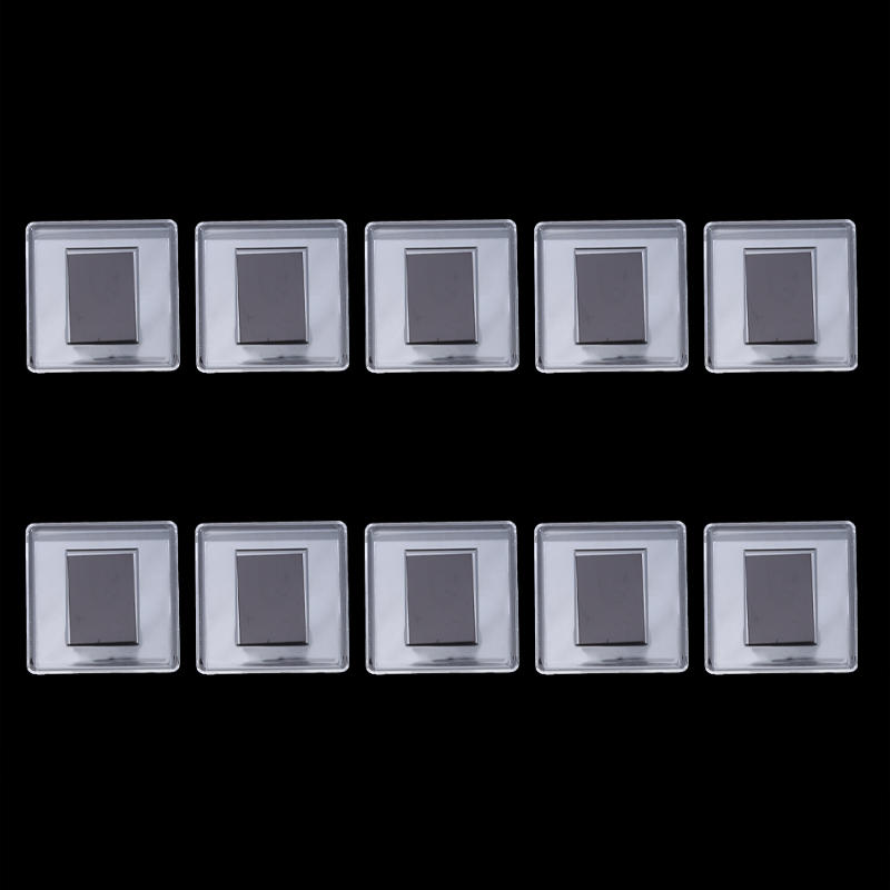 10PCS DIY Square Small Photo Display Frames Creative Transparent Decorative Refrigerator Magnet Kits Frame Blank Inserts